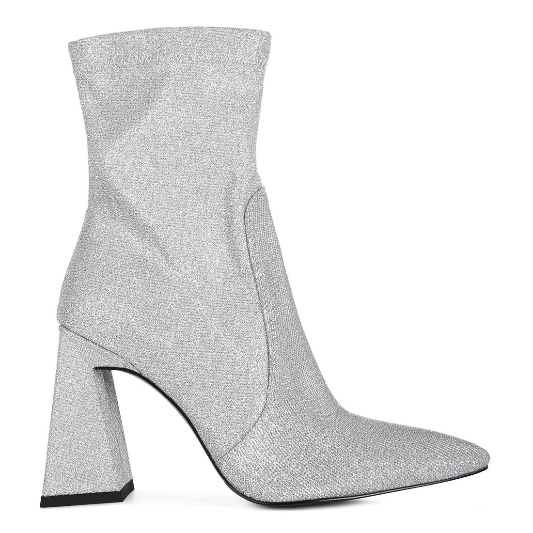 Hustlers Shimmer Block Heeled Ankle Boots