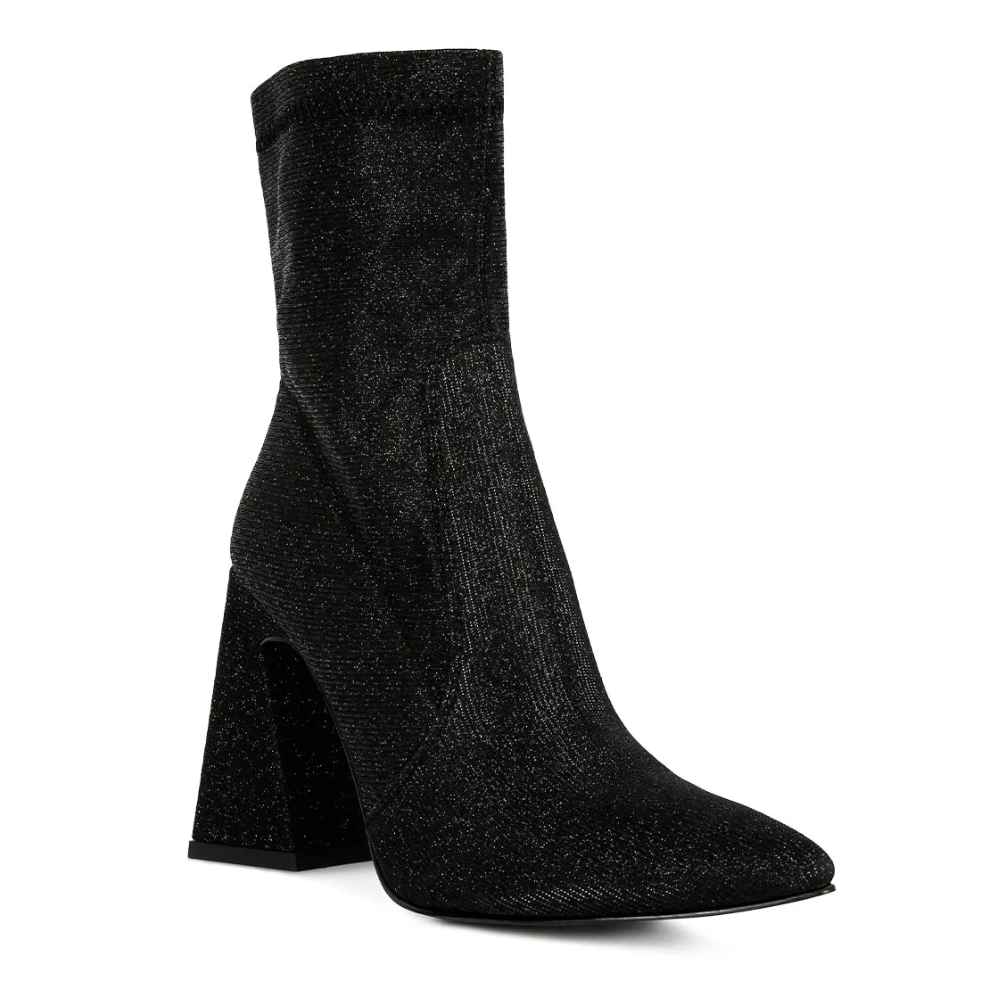 Hustlers Shimmer Block Heeled Ankle Boots