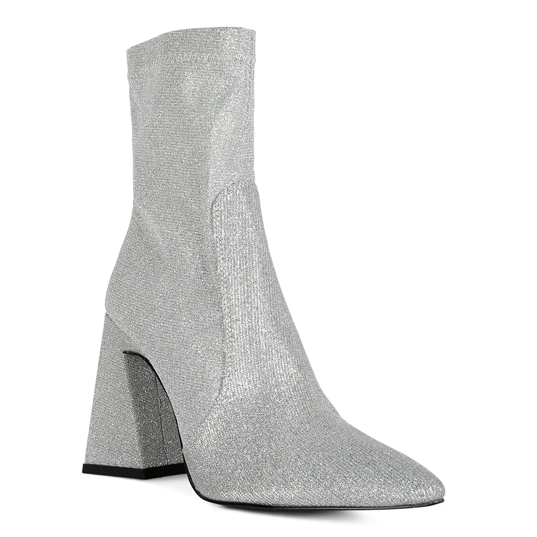 Hustlers Shimmer Block Heeled Ankle Boots