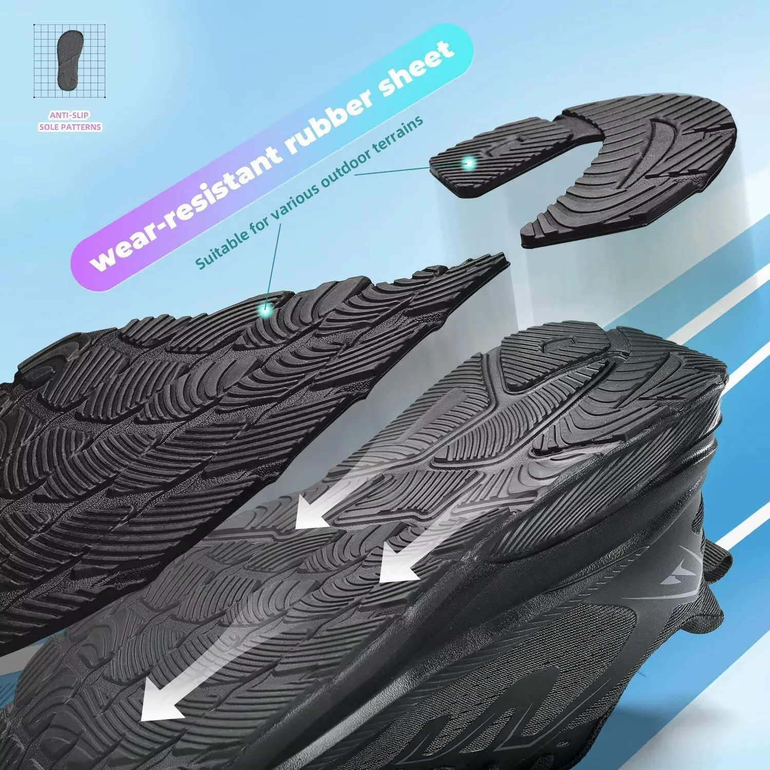 KDN Men's Road Running Shoes Wide Toe Box Shoes for Men Walking Sneakers Gym Workout Tennis Shoes for Wide Feet