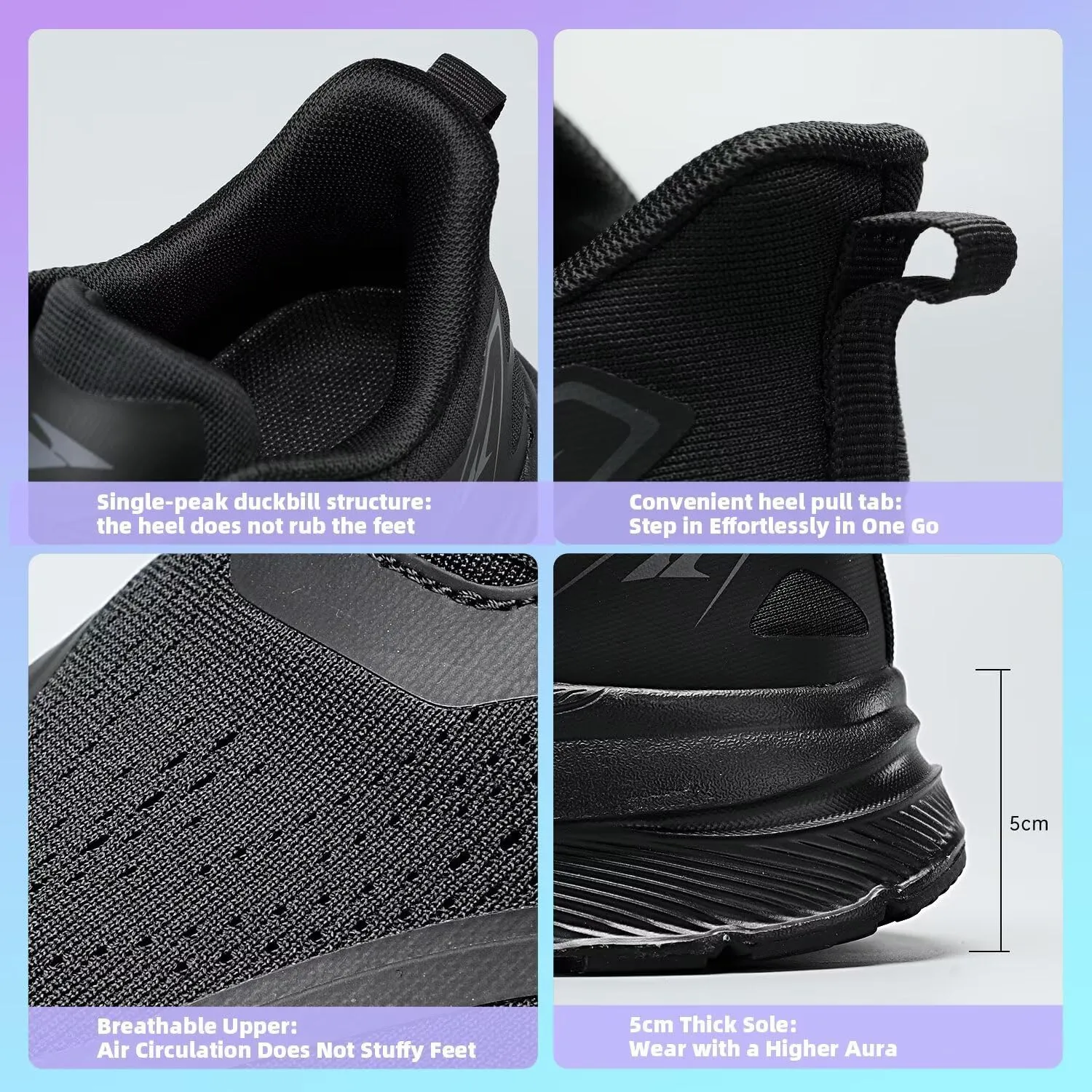 KDN Men's Road Running Shoes Wide Toe Box Shoes for Men Walking Sneakers Gym Workout Tennis Shoes for Wide Feet