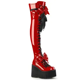 KERA-303 DemoniaCult Red Patent Sexy Women's Over-the-Knee Boots (Alternative Footwear)