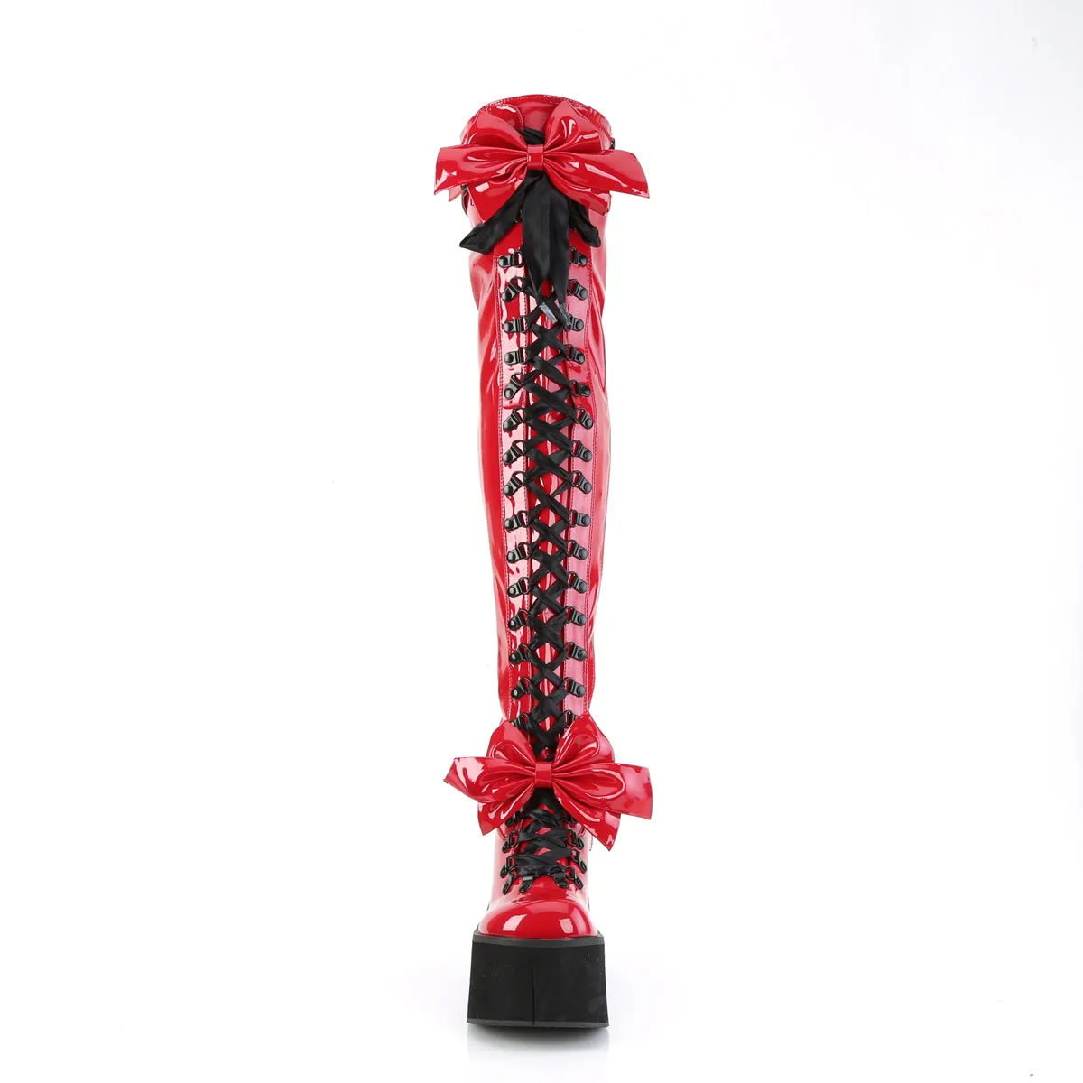 KERA-303 DemoniaCult Red Patent Sexy Women's Over-the-Knee Boots (Alternative Footwear)