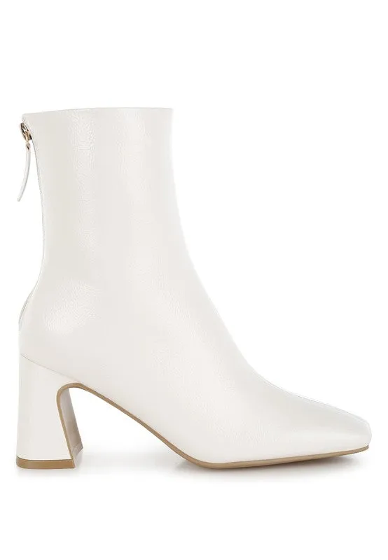 Kostaka Patent Square Toe Ankle Boots
