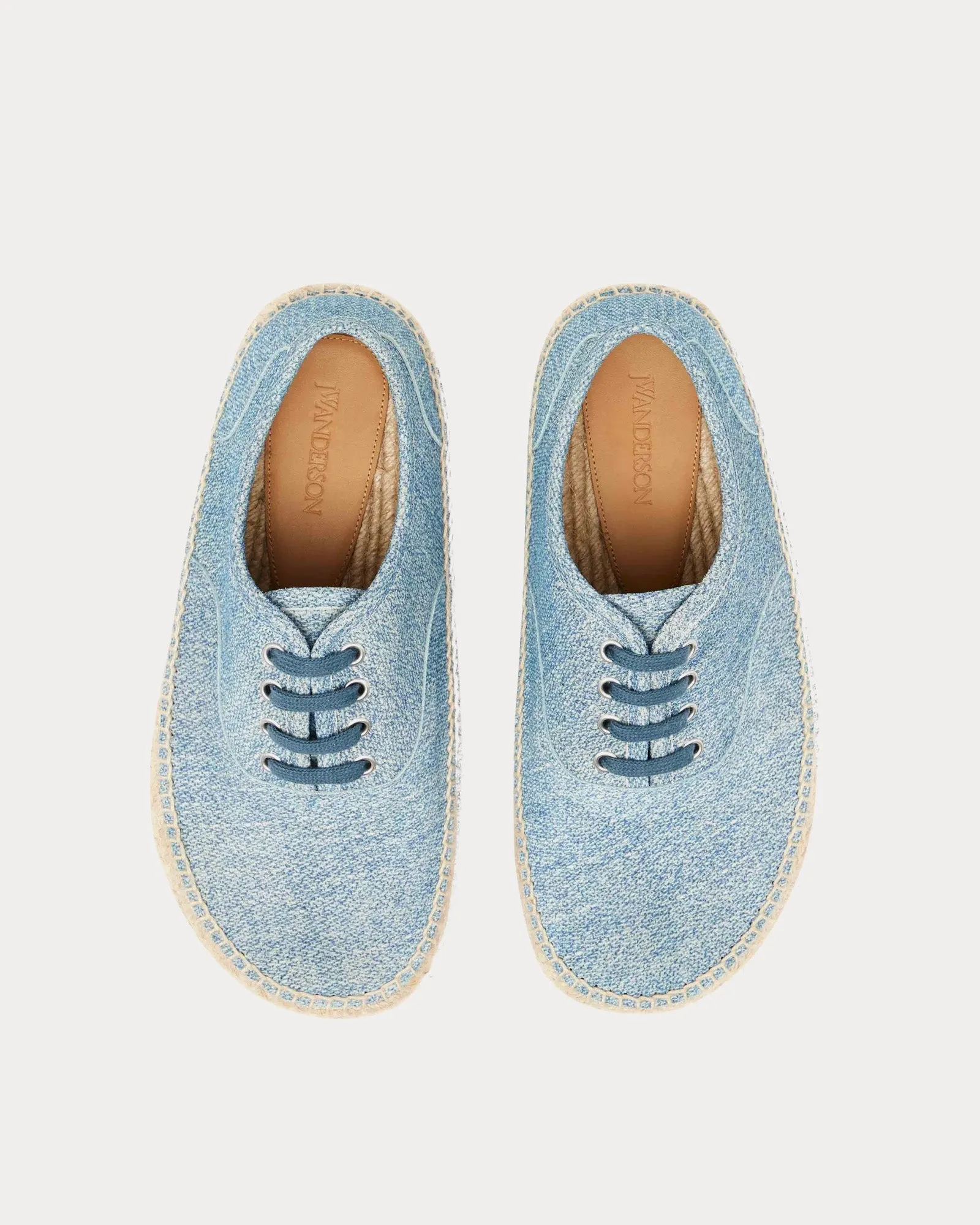 Lace-Front Platform Espadrilles Suede Blue Low Top Sneakers