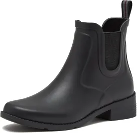 Lands' End Waterproof Rain Boots for Women, Comfortable Ankle Chelsea Boots Women, Burgundy or Black Womens Rain Boots Size 6 to 11
