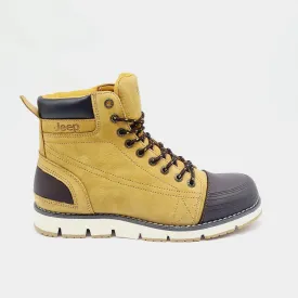 Leather Rubber Wedge Casual Boots