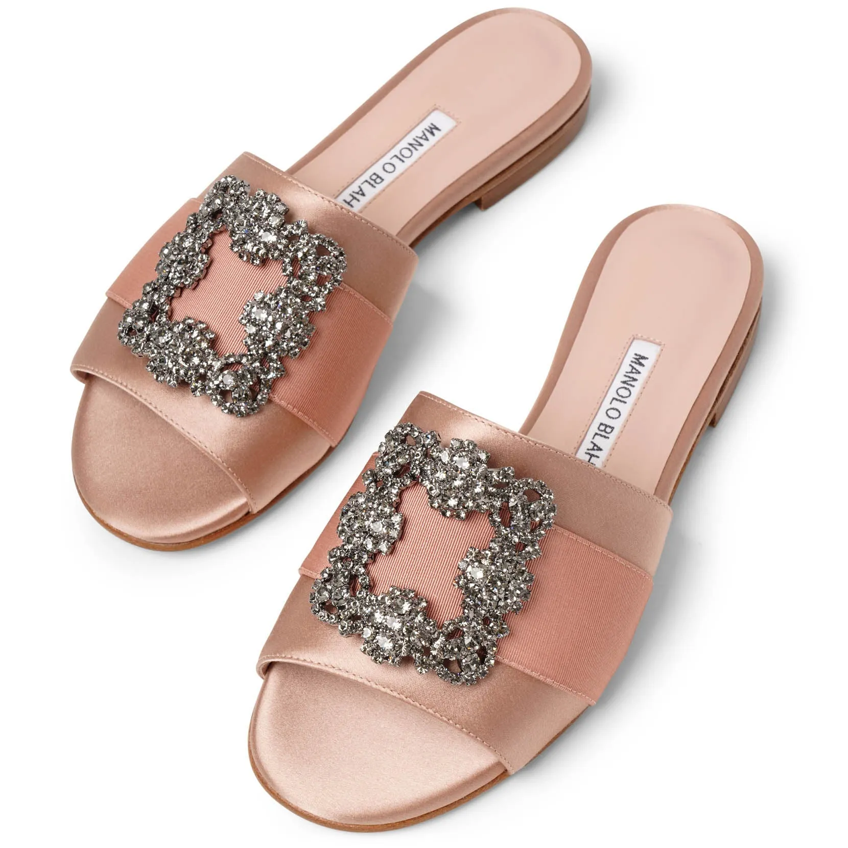 Martamod beige rose satin slides