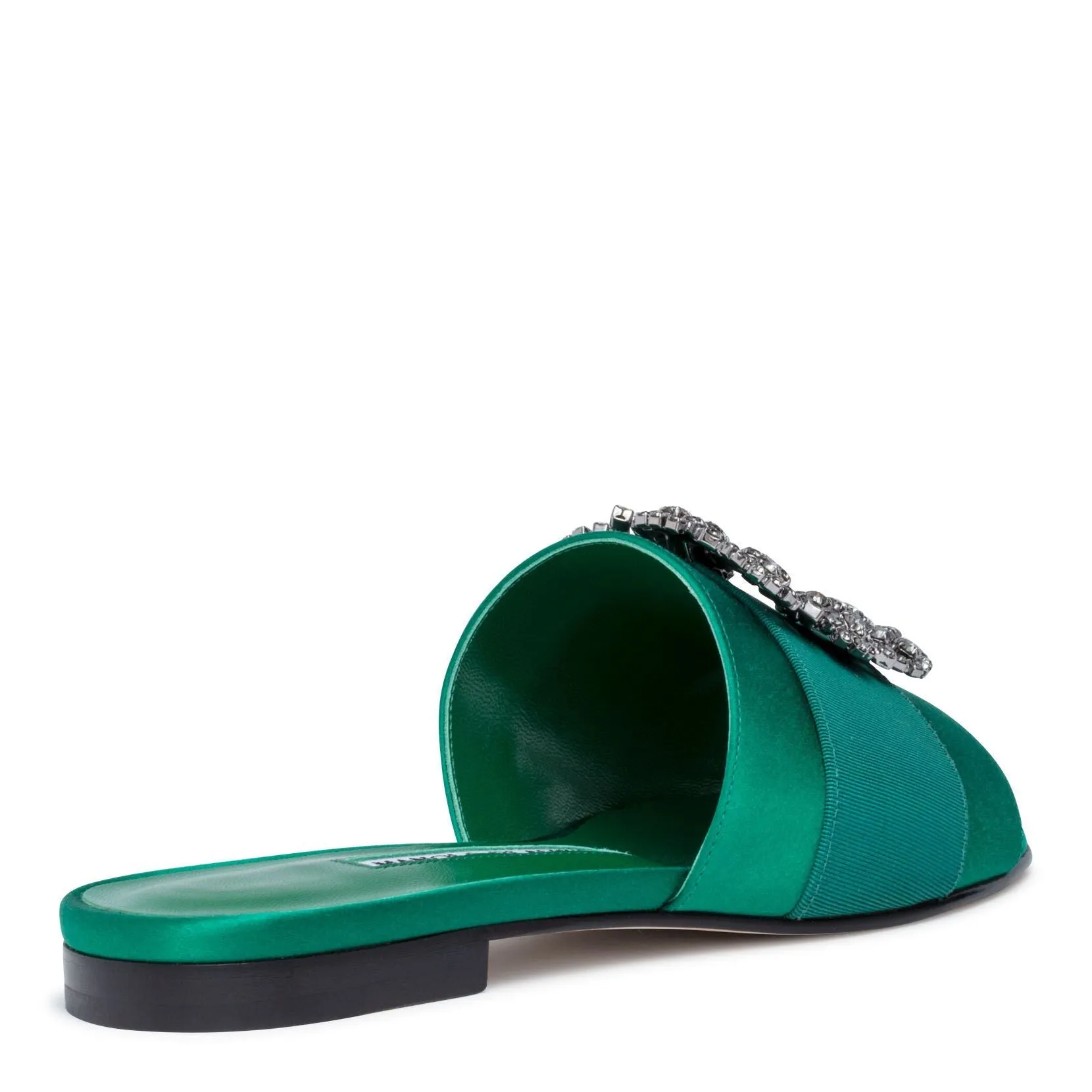 Martamod emerald satin slip-on flats