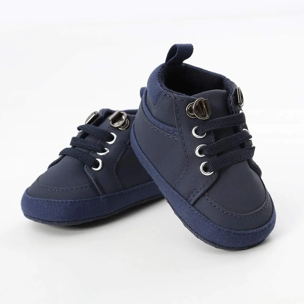 Meckior Toddler Baby Boys Girls High Tops Ankle Sneakers Soft Anti-Slip Sole PU Leather Moccasins Infant Newborn Prewalker First Walking Crib Shoes
