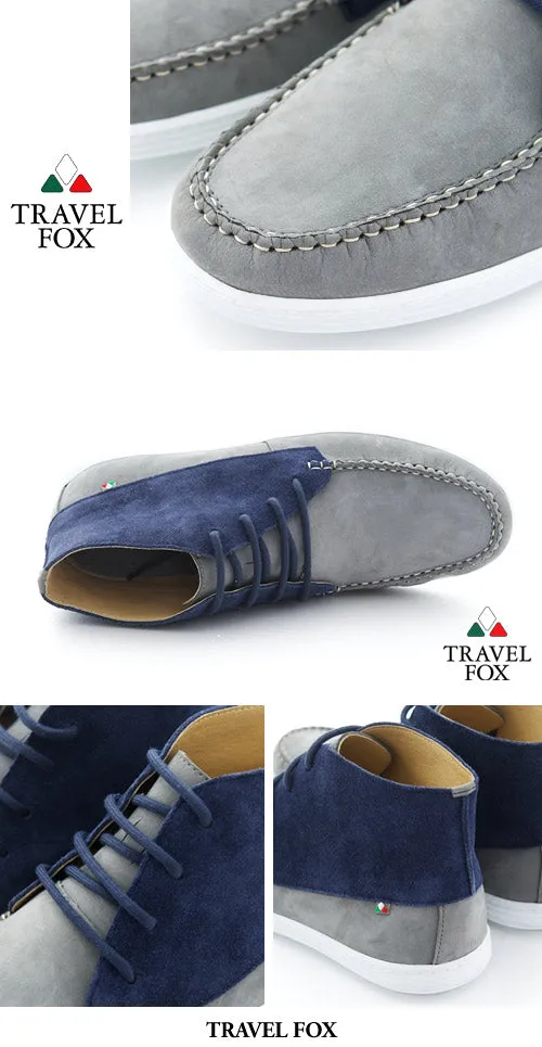 MEN'S CHUKKA BOOTS - TWO-TONE BLUE/GREY