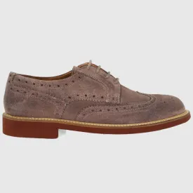 Men's Derby Brogue in calf leather Camoscio Taupe (GRU1007D)