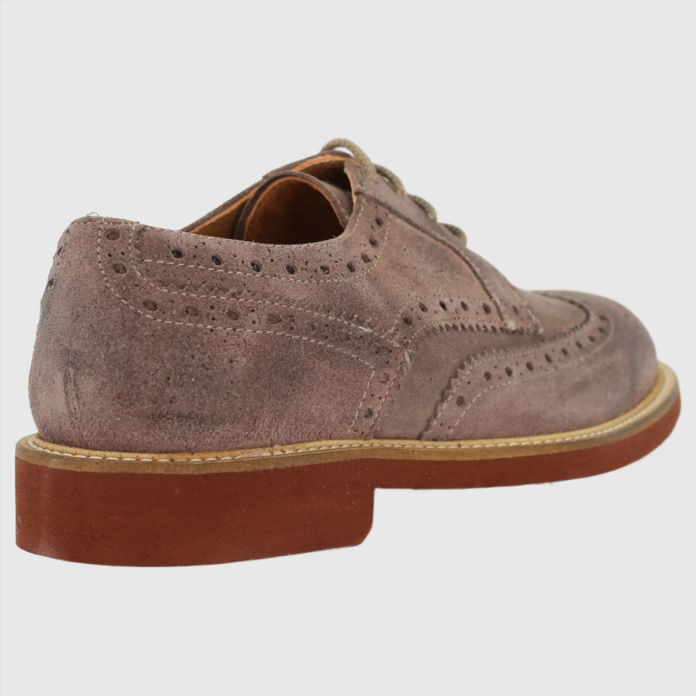 Men's Derby Brogue in calf leather Camoscio Taupe (GRU1007D)
