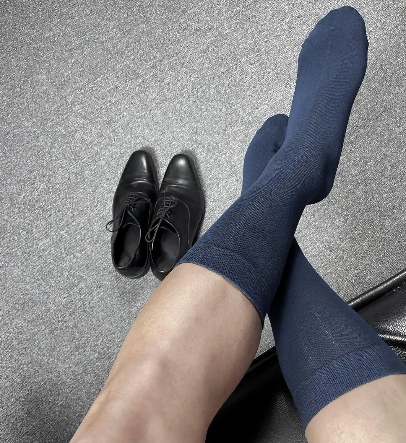 Men's Dress Socks 5 Pairs Mens Cotton Calf Business Formal Socks Soft Breathable Athletic Long Crew Casual Socks