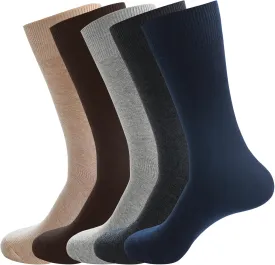 Men's Dress Socks 5 Pairs Mens Cotton Calf Business Formal Socks Soft Breathable Athletic Long Crew Casual Socks