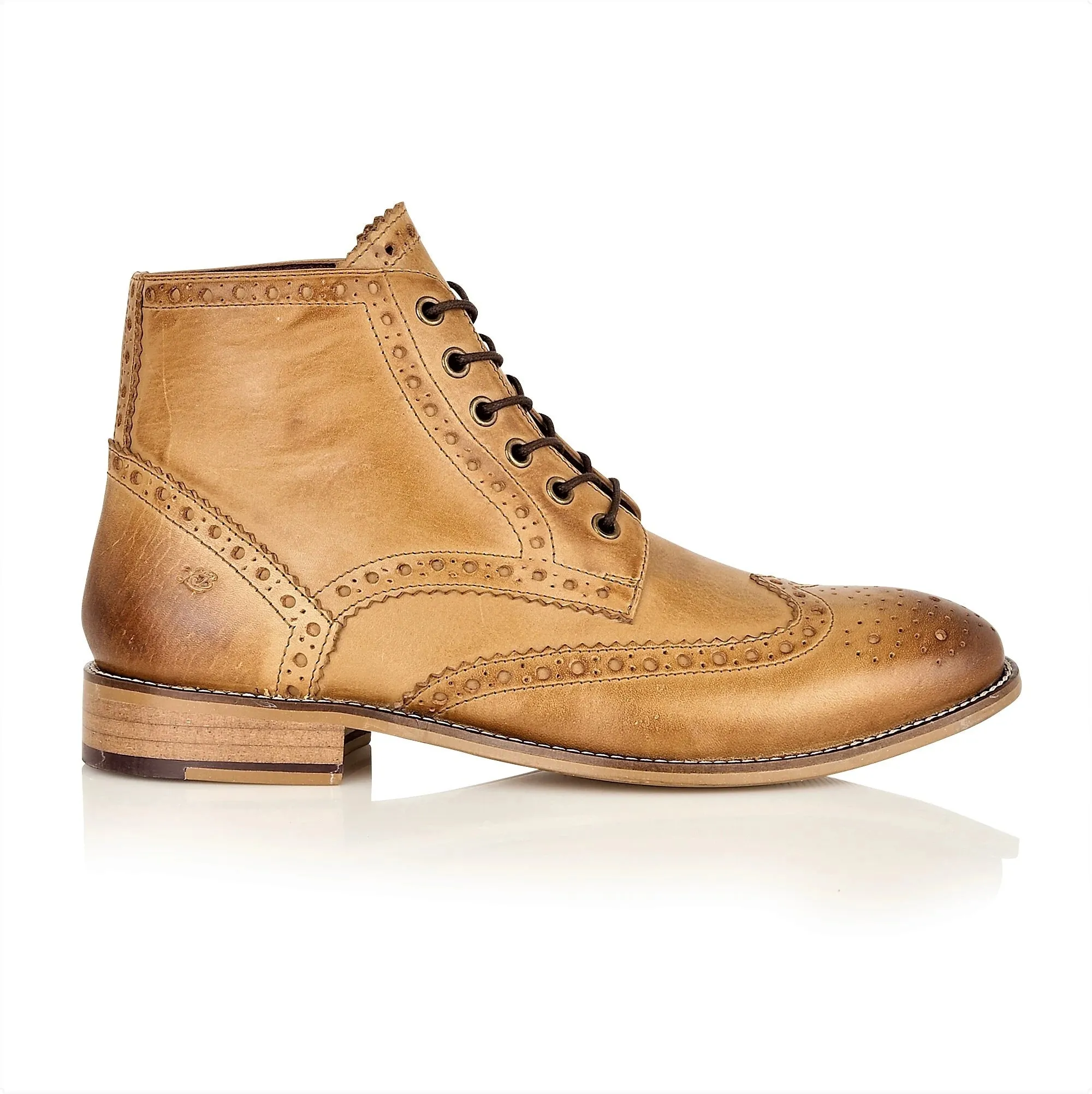 Mens Gatsby Lace Up Boots In Tan Brown