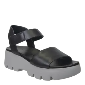 NAKED FEET - ALLOY in BLACK GREY Platform Sandals