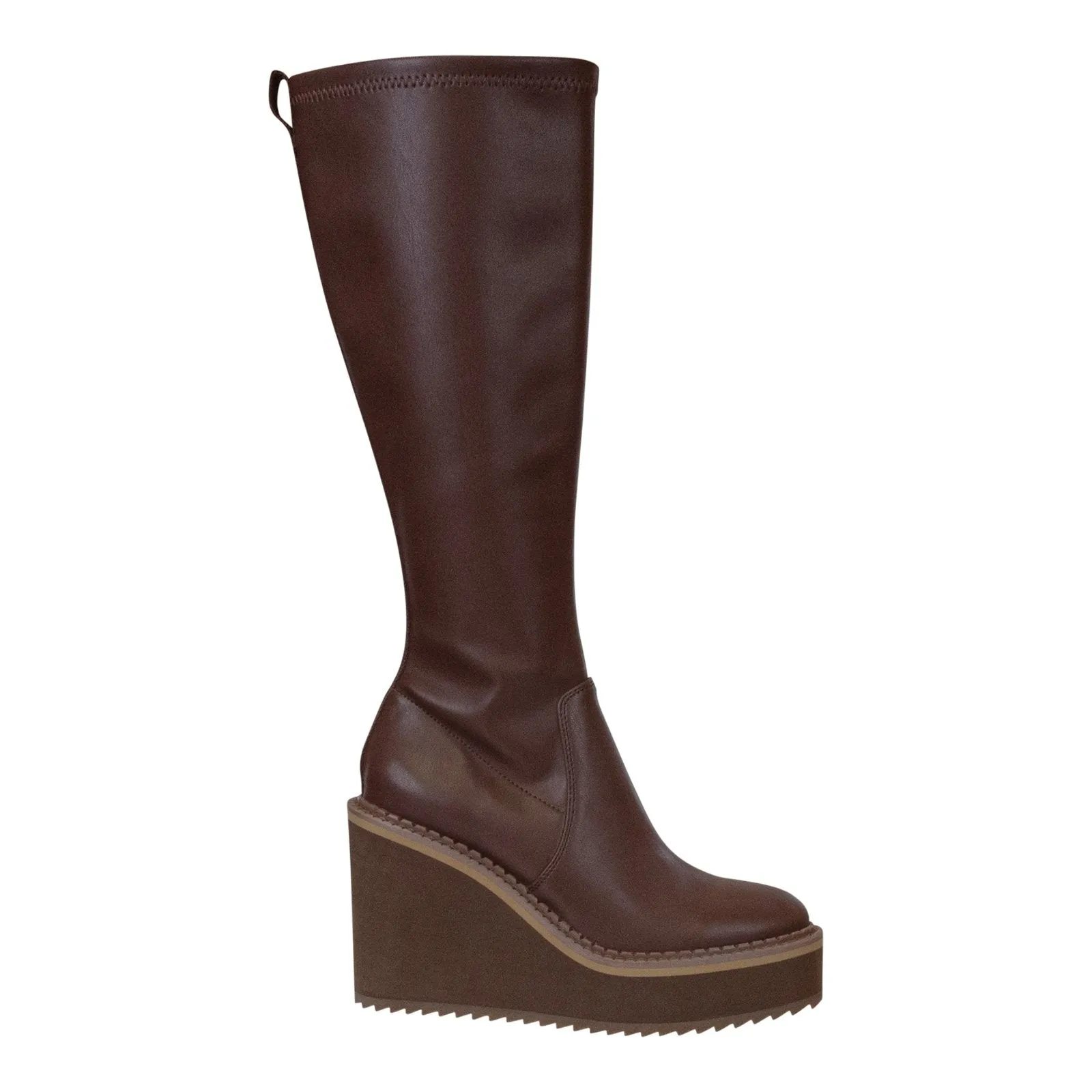 Naked Feet: APEX in CACAO Wedge Knee High Boots
