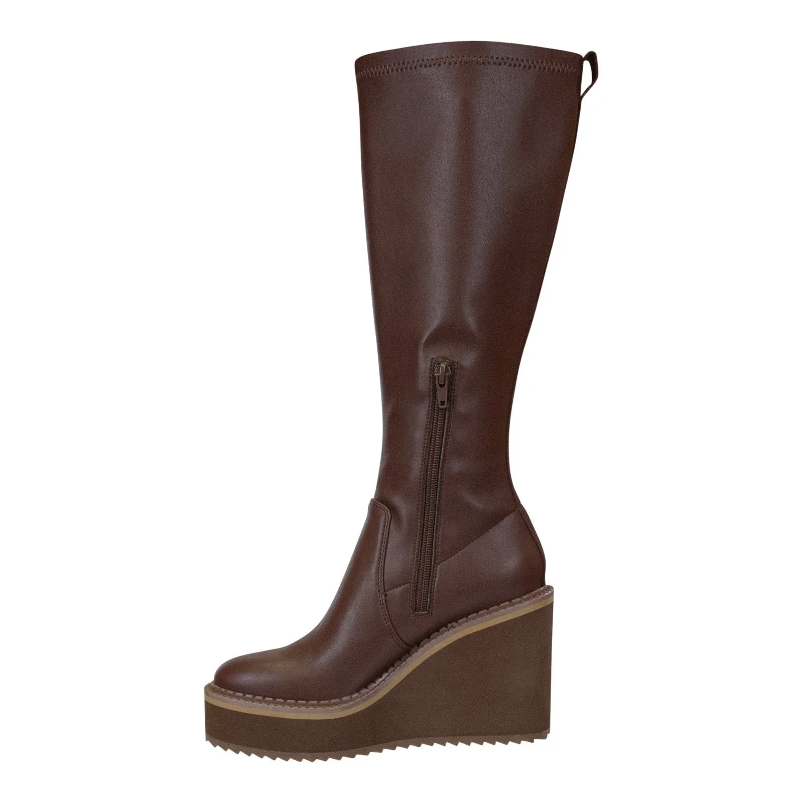 Naked Feet: APEX in CACAO Wedge Knee High Boots