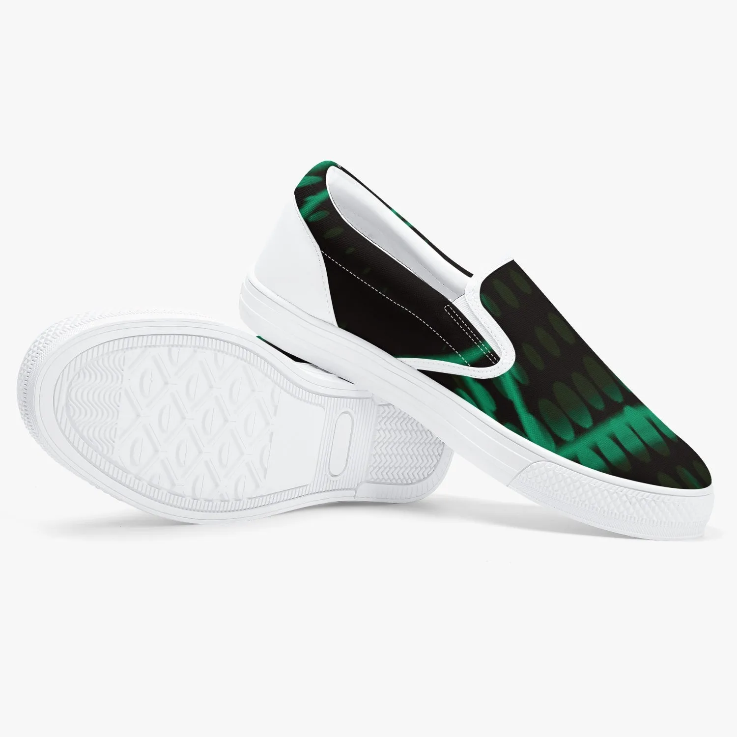 Officially Sexy Mint Laser Classic Slip-On Shoes - White/Black