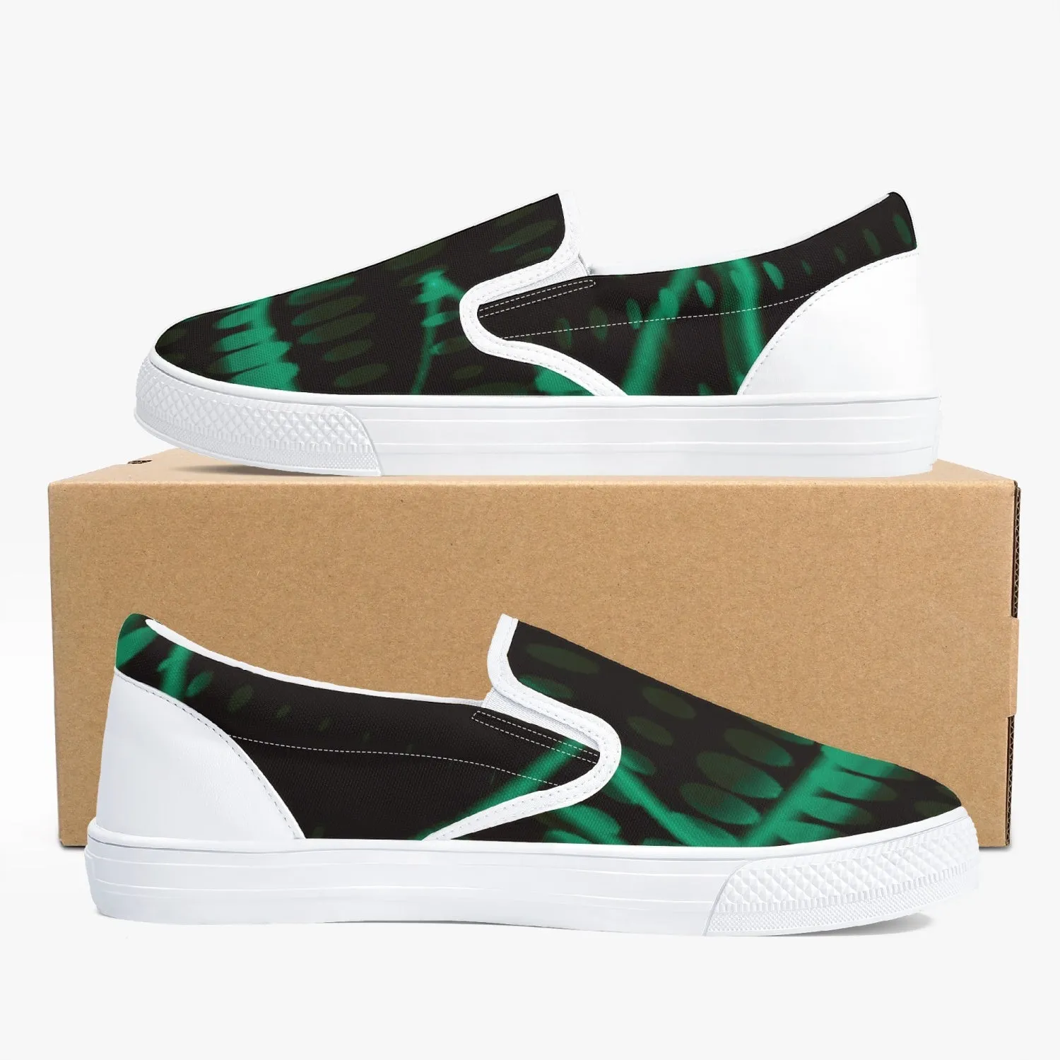 Officially Sexy Mint Laser Classic Slip-On Shoes - White/Black