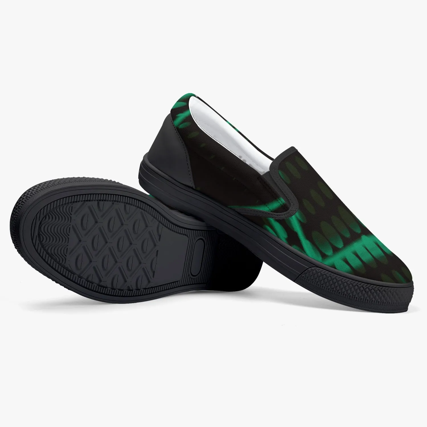 Officially Sexy Mint Laser Classic Slip-On Shoes - White/Black