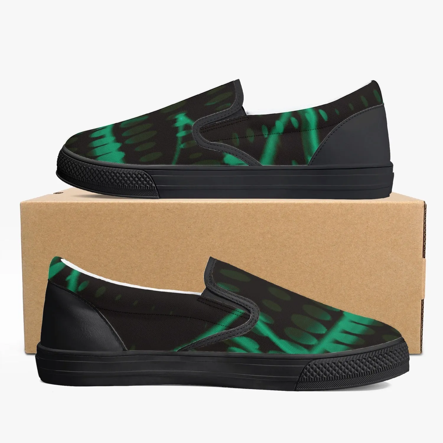 Officially Sexy Mint Laser Classic Slip-On Shoes - White/Black