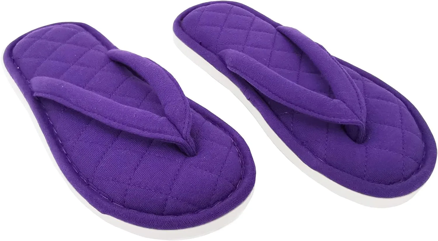 ofoot Women's Cozy Cotton House Slippers Thong Flip Flops Memory Foam Insole Open Toe Indoor Slip On Shoes