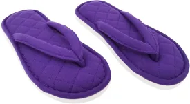 ofoot Women's Cozy Cotton House Slippers Thong Flip Flops Memory Foam Insole Open Toe Indoor Slip On Shoes