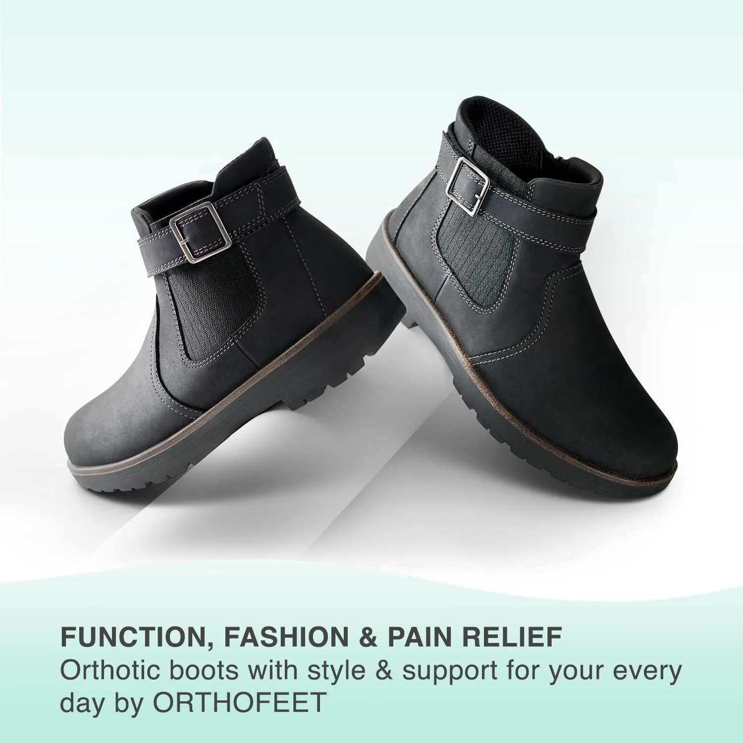 Orthofeet Women's Orthopedic Scarlett Slip-On Shoes with Zipper Closure