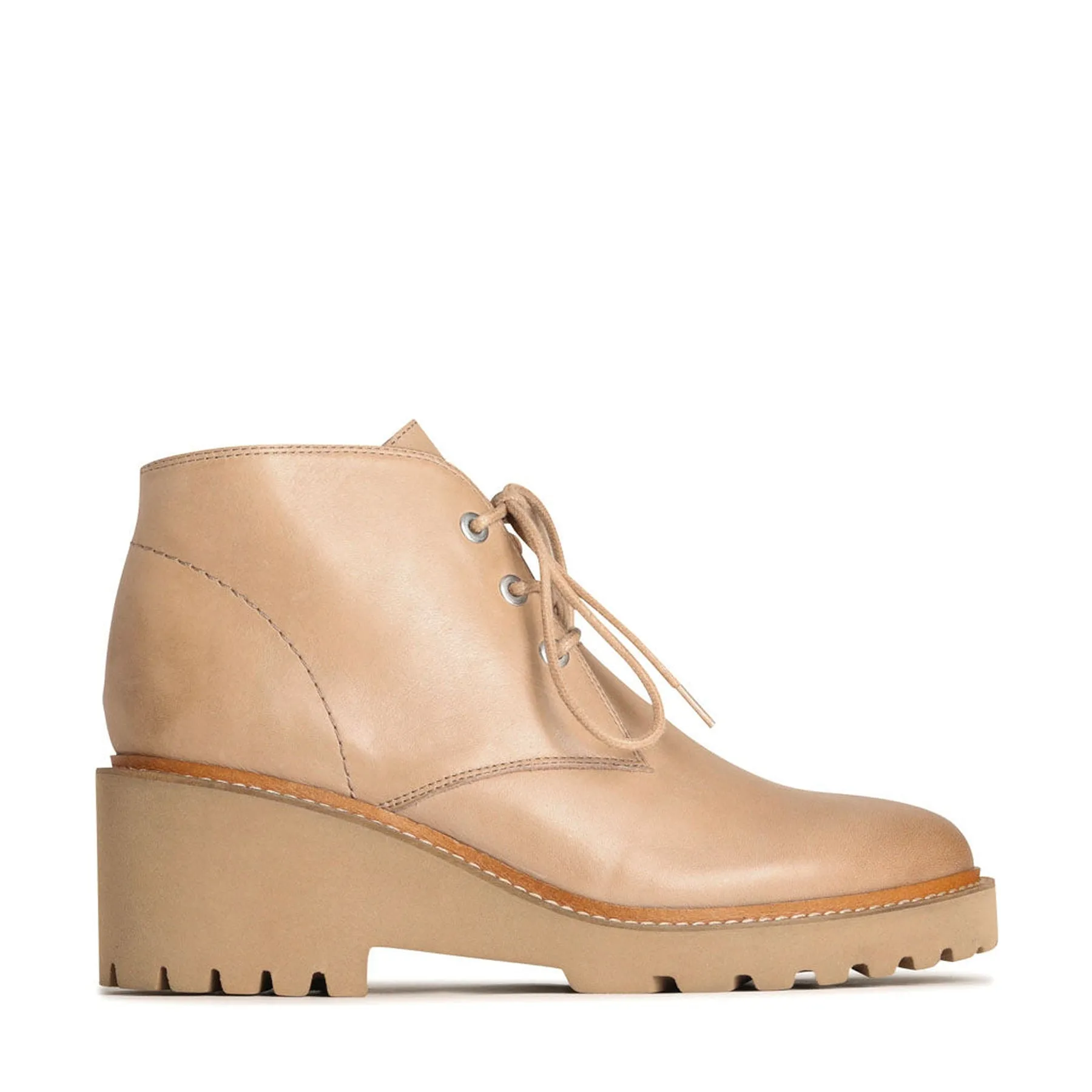PARU LEATHER WEDGE ANKLE BOOTS