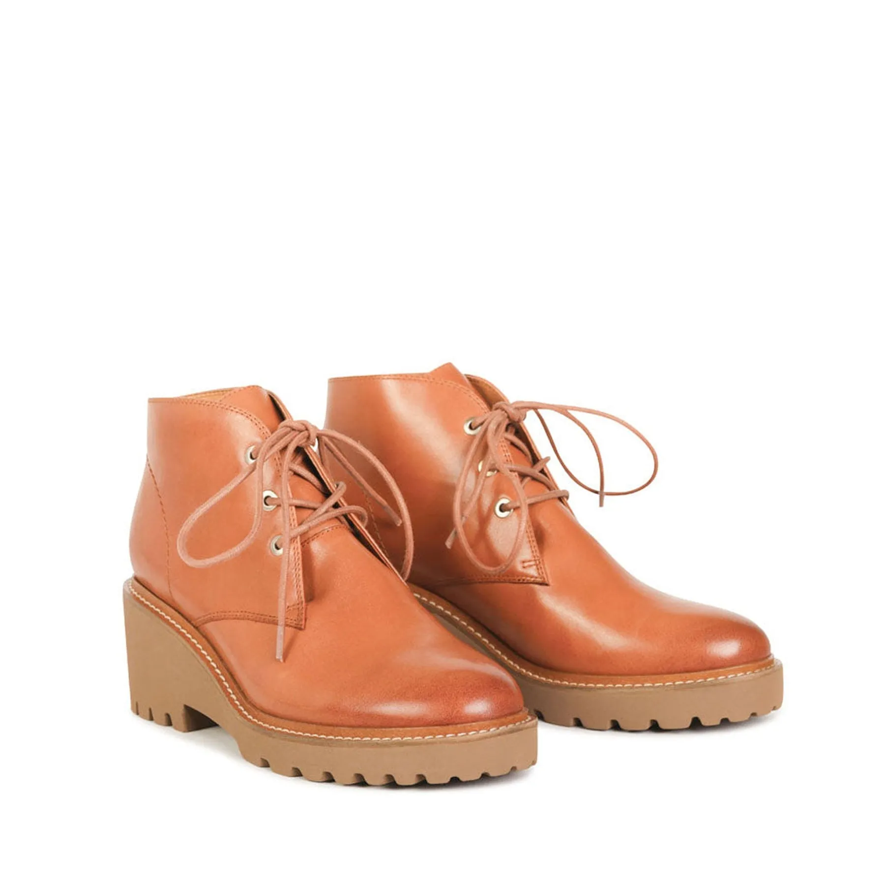 PARU LEATHER WEDGE ANKLE BOOTS