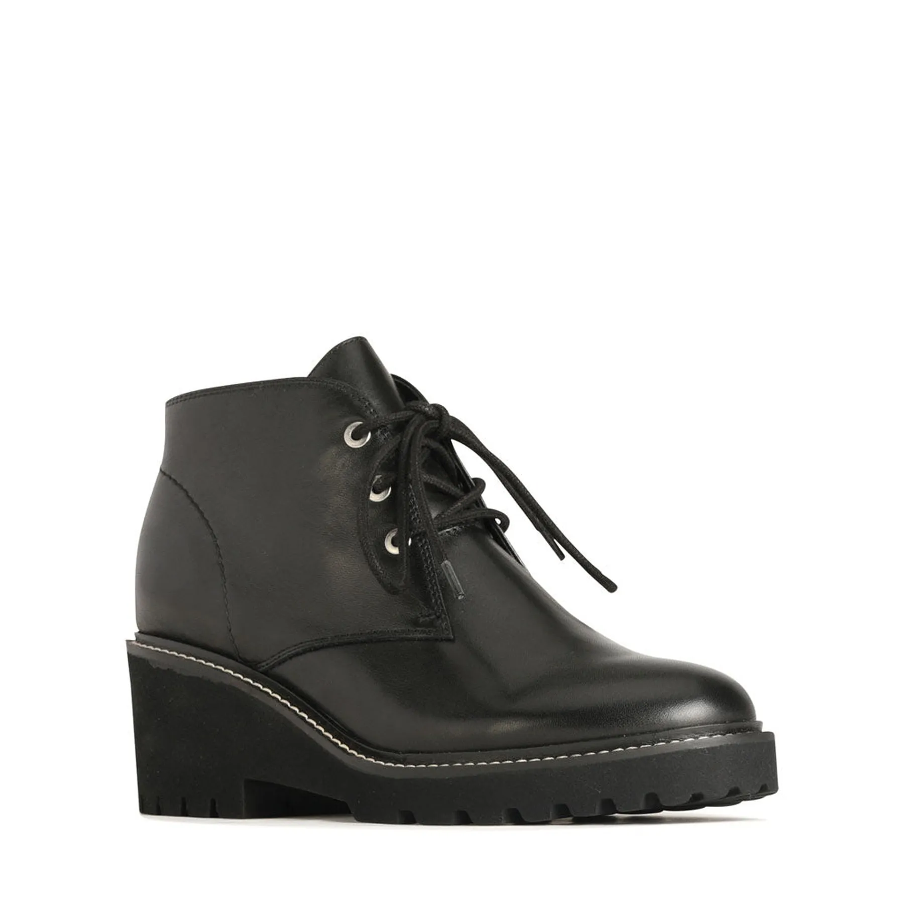 PARU LEATHER WEDGE ANKLE BOOTS