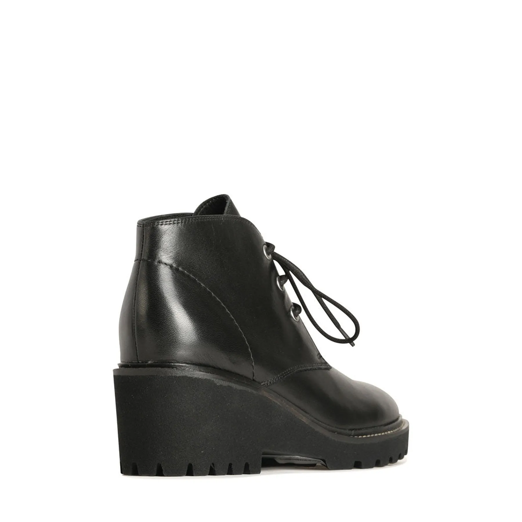 PARU LEATHER WEDGE ANKLE BOOTS