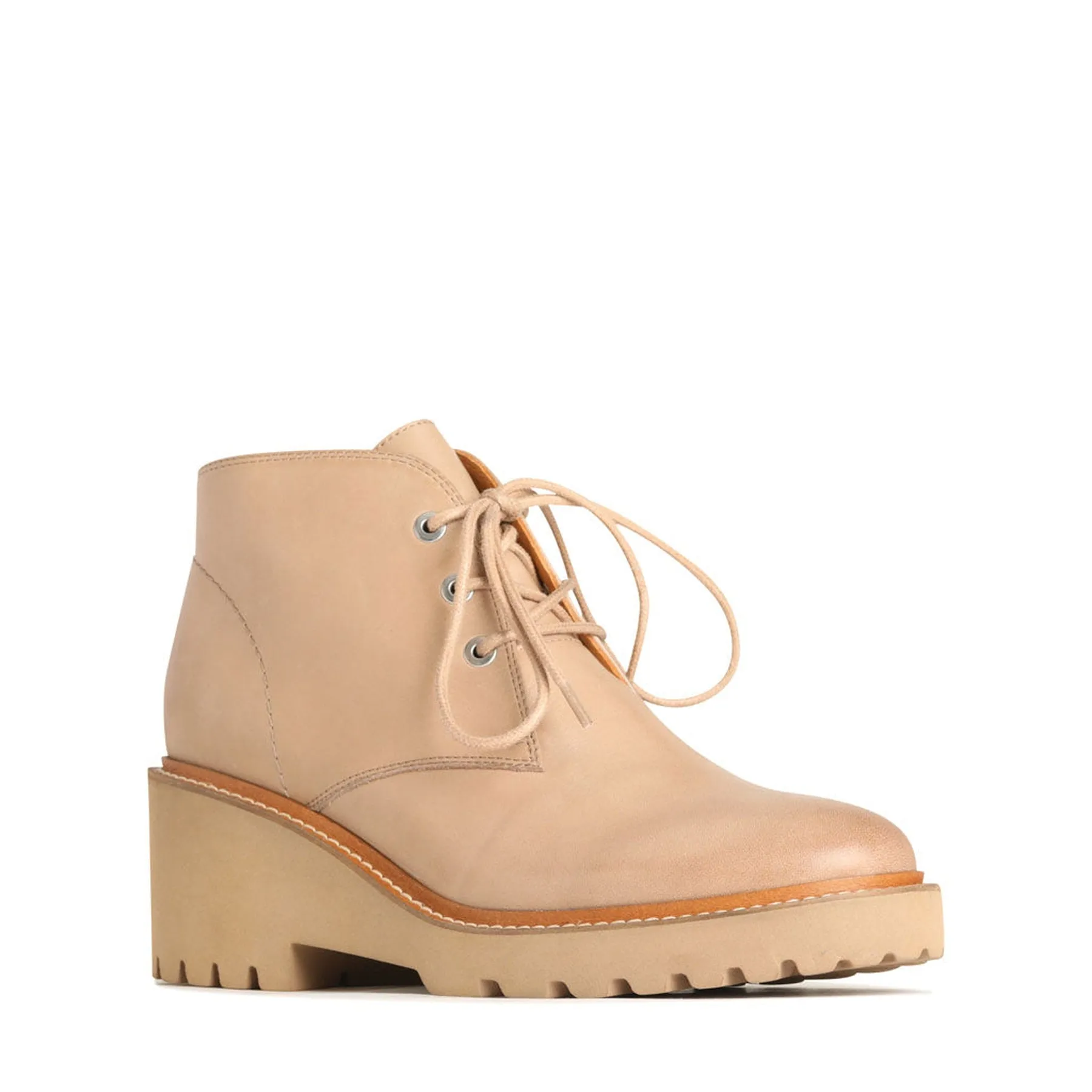 PARU LEATHER WEDGE ANKLE BOOTS