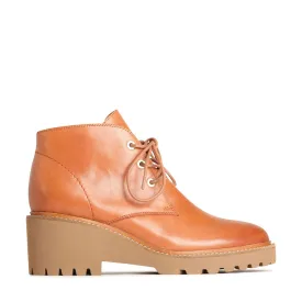 PARU LEATHER WEDGE ANKLE BOOTS
