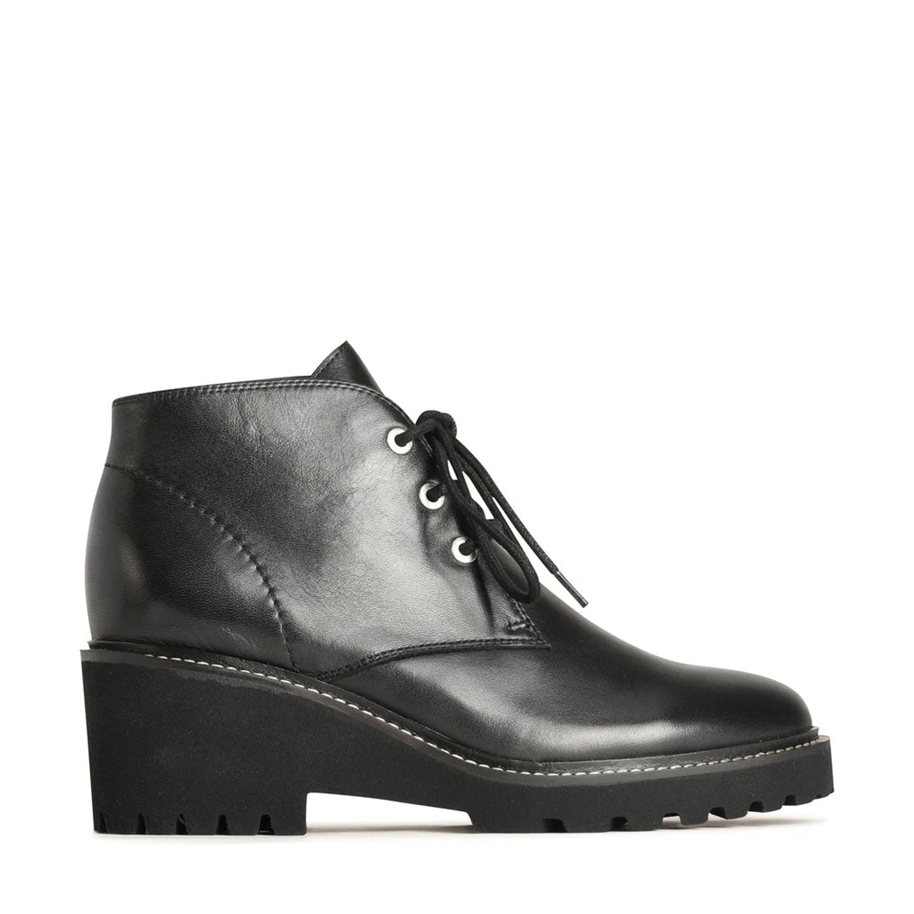 PARU LEATHER WEDGE ANKLE BOOTS