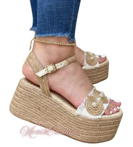 Pearl and Jute Phany Sandals
