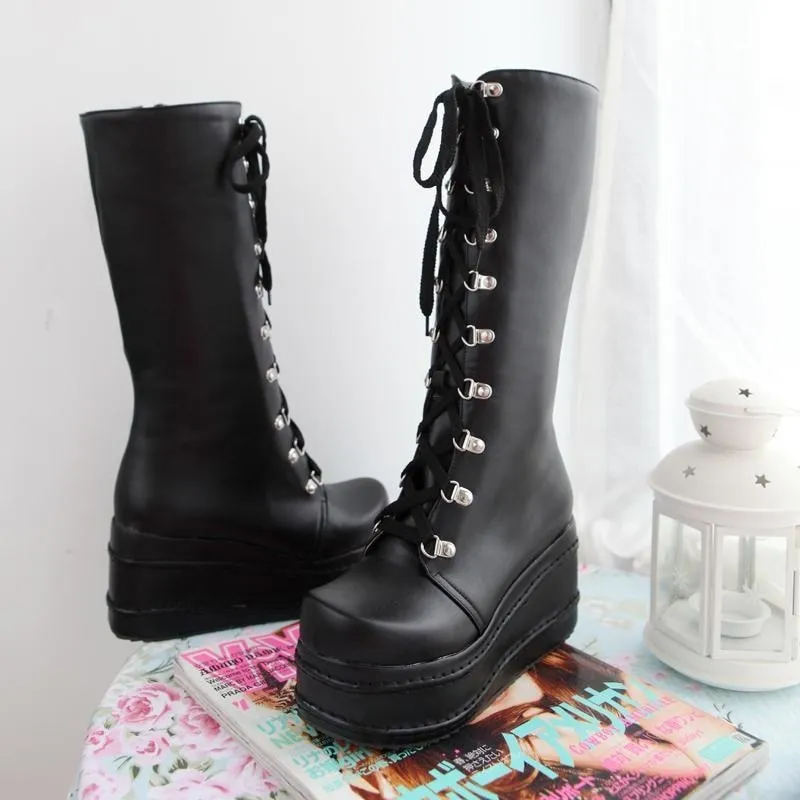 Platform Moto Boots