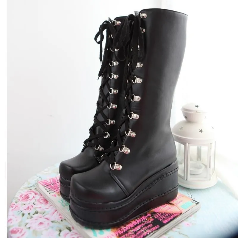 Platform Moto Boots