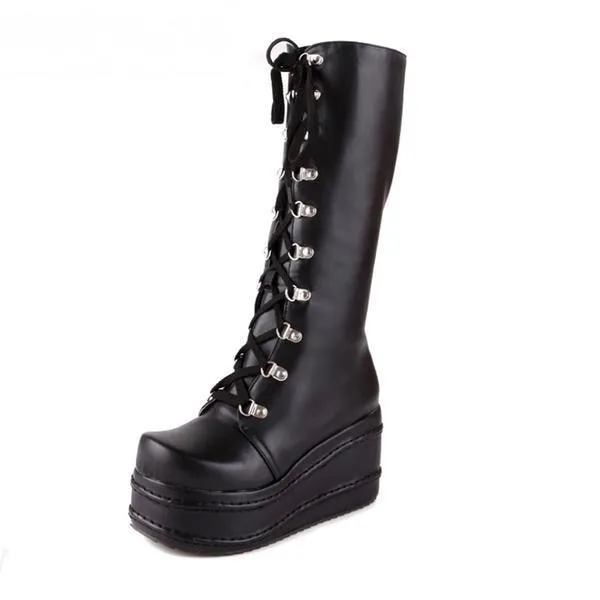 Platform Moto Boots