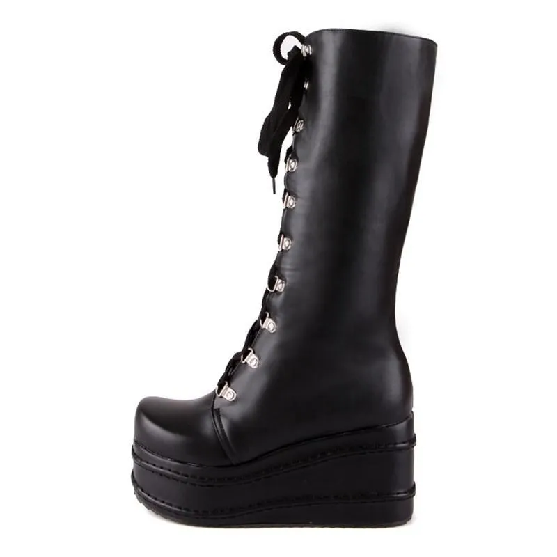 Platform Moto Boots