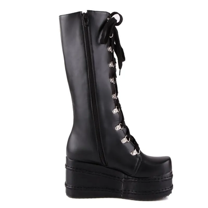 Platform Moto Boots