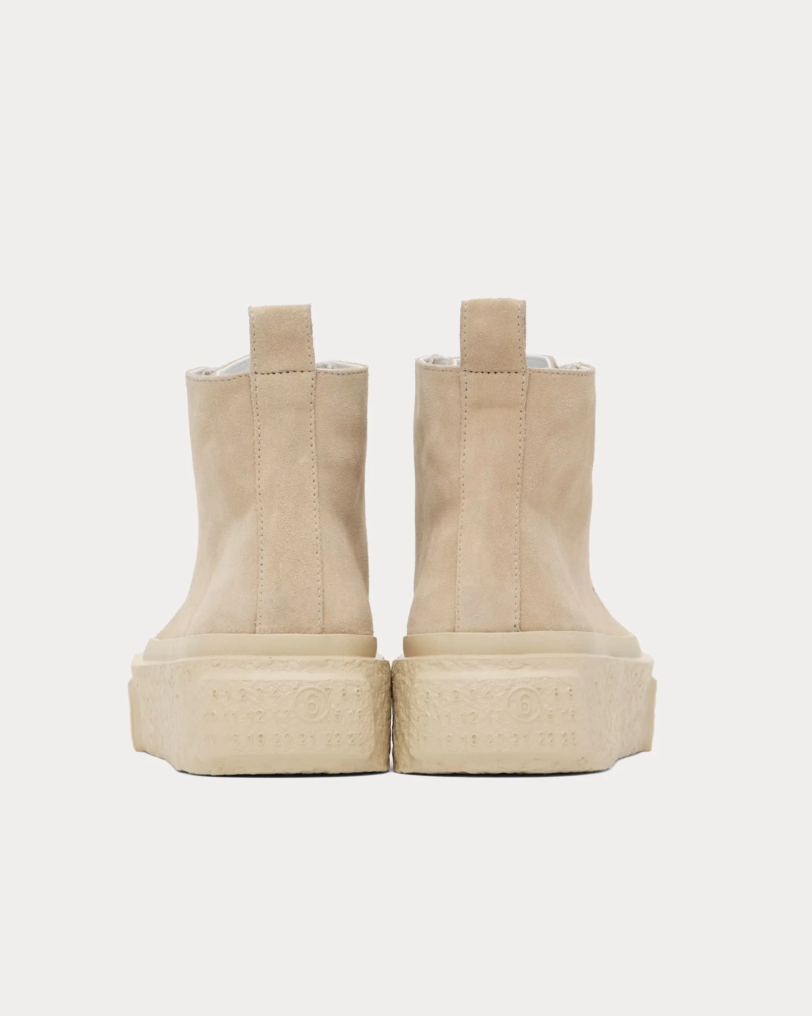 Platform Suede Beige High Top Sneakers
