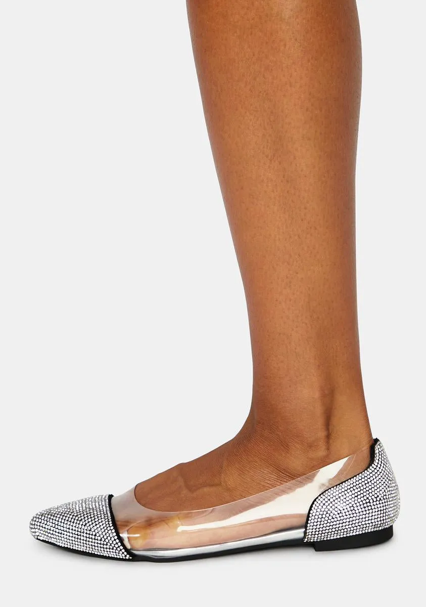 Platinum Dose Of Dazzle Rhinestone Flats