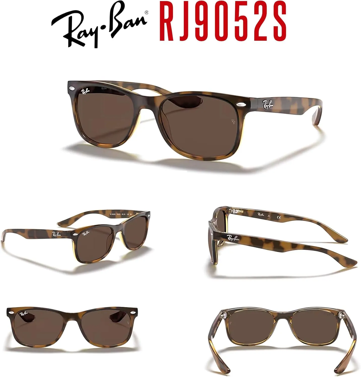 Ray-Ban Junior XS Kids' New Wayfarer RJ9052S Square Sunglasses for SMALL Boys and Girls   BUNDLE With DIW Kit
