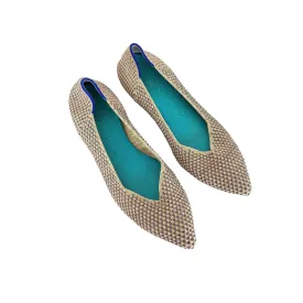 ROTHY'S THE POINT NULTI METALLIC FLATS