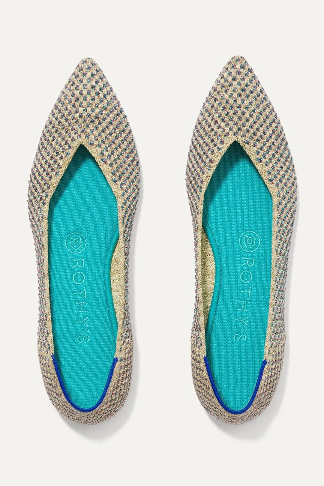 ROTHY'S THE POINT NULTI METALLIC FLATS