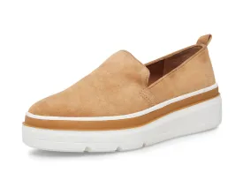 Steve Madden Ayden Camel Suede Platform Slip On Wedge Heeled Low Top Sneakers