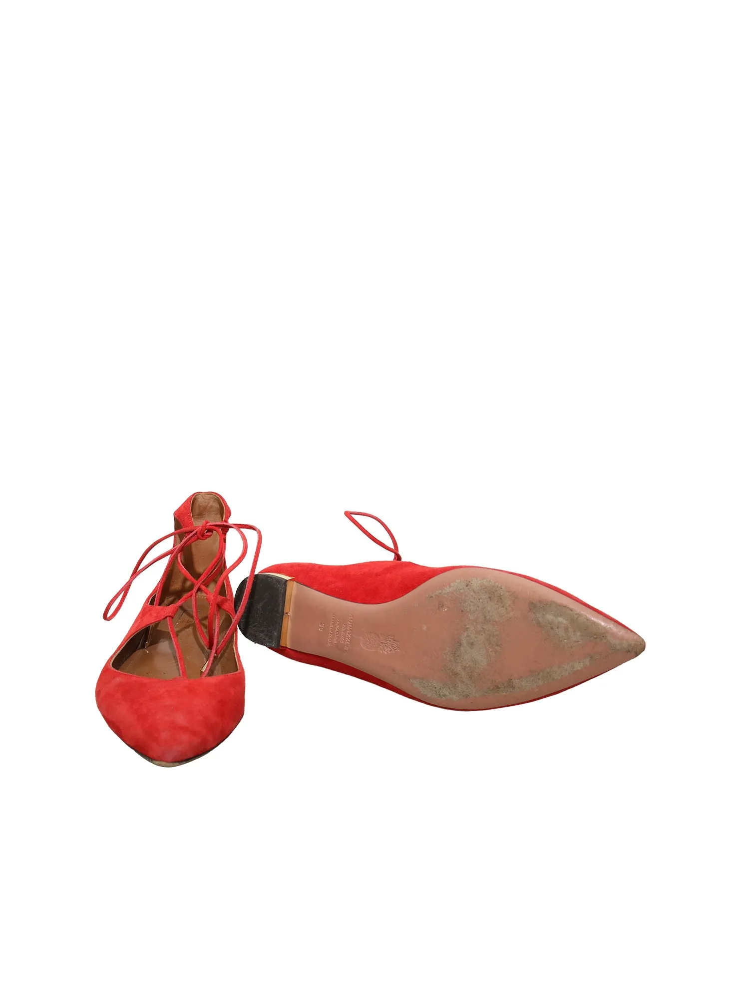Suede Lace-Up Flats